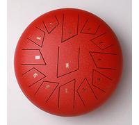 Steel Tongue Drum Set 13 Notes 12 Inches C Key Percussion Instrument for Yoga Meditation Musical Education Entertainment Concert with Travel Bag, Mallets, Music Book (Color : Red)