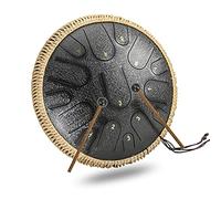 Steel Tongue Drum,Slit Drums,D Key 15 tones 14 Inches Percussion Instrument -Handpan Drum with Bag,Mallets,Finger Picks for Sound Healing,Meditation,Yoga,Tank Hang Drum