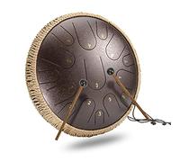 Steel Tongue Drum,Slit Drums,D Key 15 tones 14 Inches Percussion Instrument -Handpan Drum with Bag,Mallets,Finger Picks for Sound Healing,Meditation,Yoga,Tank Hang Drum