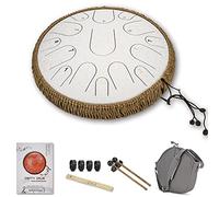 Steel Tongue Drum,Slit Drums,D Key 15 tones 14 Inches Percussion Instrument -Handpan Drum with Bag,Mallets,Finger Picks for Sound Healing,Meditation,Yoga,Tank Hang Drum