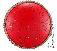 Steel Tongue Drum Steel Tongue Drum 13 Inches 15 Notes Percussion Instrument Handpan Drum for Musical Education Concert Mind Healing Yoga Meditationm Rosso