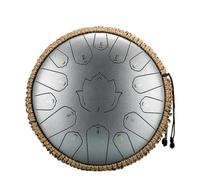 Steel Tongue Drum/Tank Drum - 15 Note C Major Scale C Tone Glucophone: 13 Inch Steel Percussion Drum | For Home Practice, Studio Recording, Stage Performance, Rhythm Training (silver)