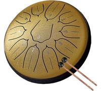 Steel tongue drum, Tongue Drum,Handpan 6 Inch 11 Notes Drums D5 Ethereal For Beginner Musical Instruments(Gold)