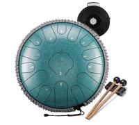 Steel Tongue Drum13 inch 15 Notes Tank Drum C Key Percussion Steel Drum Kit with Drum Mallets Finger Picks Mallet Bracket and Gig Bag,J