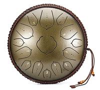 Steel Tongue Drums 14 Inch Tank Drum 15 Notes D Key High Carbon Harmonic Hand Pan, Handpan Drum with Rope Decoration and Mallets, for Meditation, Yoga and Zen