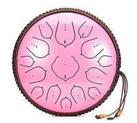 Steel Tongue Drums 14 Inch Tank Drum 15 Notes D Key High Carbon Harmonic Hand Pan, Handpan Drum with Rope Decoration and Mallets, for Meditation, Yoga and Zen