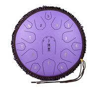 Steel Tongue Drums - Steel Hand Pan Percussion Instruments, 14 Inches 15 Notes Rain Drum, Large Metal Hand Pan Drum for Adults/Kids with Music Book, Handpan Mallets(B)