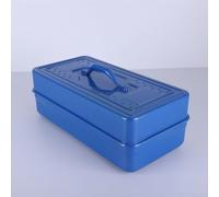 Steel Tool Box for Workshop and Garage - Heavy Duty Metal Storage Box with Roller Handle, Secure Latches, 45x24x15cm(45x24x15cm)