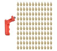 Steel Track Spikes 120 Pieces 7mm Needle Tip for Shoe Replacement Enhanced Traction Lightweight for Running Cross Country Camping Silver Gold with Wrench(gold 120PCS)