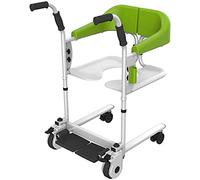 Steel Transport Wheelchair,Multifunctional Elderly Disabled Full Body Patient Transfer Lifter,Portable 3 in 1 Bathroom Wheel Chair,150kg Load,for Adults Handicap Elderly,Green (Green)
