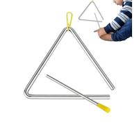Steel Triangle Instrument, Hand Percussion Triangle, 3.94 Inches Music Bell with Set, Authentic Steel Percussion, Rhythm Learning with Clear Tone, Music Education Tool for Students Kids