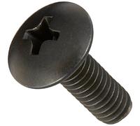 Steel Truss Head Machine Screw, Black Oxide Finish, Meets ASME B18.6.3, #2 Phillips Drive, #8-32 Thread Size, 1/2" Length, Fully Threaded, Imported (Pack of 100)