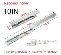 Steel Underfloor Drawer Runners - 250mm Floor-Mounted Three-Stage Full Extension Silent Soft Close System for Stable & Quiet Operation - Ideal for Smooth Storage Solutions