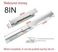 Steel underfloor guides for drawers with floor mounting, silent soft close springs, noise reduction up to 30db, and full extension for convenient access (200mm)