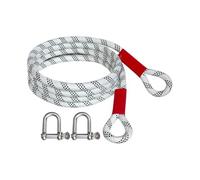 Steel Vehicle Towing Cable, Heavy Duty Steel Hooks and Extended Rubber Guards, Easy Installations for the Largest Load Capacity, Strong Nylon Tow Strap for Cars