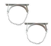 Steel Wall Mount Cylinder Holder Pack of 2 with Screws and Safety Chain for 40L Multicolor(White)