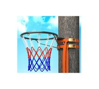Steel Wall-Mounted Basketball Hoop with Adjustable Straps, Portable Shoot at The Basket Frame, Heavy-Duty Support for Outdoor and Indoor Play(Black,35cm/13.8in)