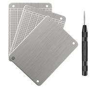 通用 Steel Wallet Crypto, Bitcoin Seed Plates for Hardware Cold Wallet Backup, Crypto Seed Phrase Storage Compatible with All BIP39 Hardware (3 Plates)