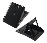 Steel Wheel Chocks for RV Truck For Car Trailer with Heavy Duty Construction and Anti Roll Feature for Safe Tire Blocking on Hills (Black, A Pair)