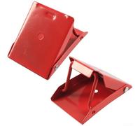 Steel Wheel Chocks for RV Truck For Car Trailer with Heavy Duty Construction and Anti Roll Feature for Safe Tire Blocking on Hills (Red, Pack Of 2)