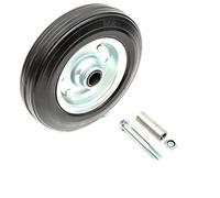 Steel Wheel Solid Rubber Tyre 200 x 50 8" & Axle Caravan Jockey Wheel 20mm Bore