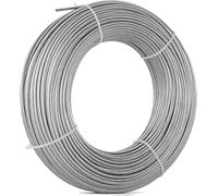 steel wire, 304 Stainless Steel Wire Rope Cable 7X7 Strand 0.3cm 1/8 Inch Silver Multiple Sizes(85M/278.9Ft)
