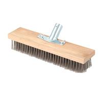 Steel Wire Broom Head For Moss Removal, Heavy Duty Broom Outdoor Cleaning Sweeping, Natural Stiff Bassine Hard Bristle Floor Brush Head, Patio Deck Scrubber For Cleaning Pool, Driveway, Patio