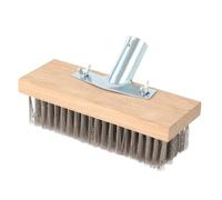 Steel Wire Broom Head For Moss Removal, Heavy Duty Broom Outdoor Cleaning Sweeping, Natural Stiff Bassine Hard Bristle Floor Brush Head, Patio Deck Scrubber For Cleaning Pool, Driveway, Patio