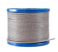 Steel wire Diameter 0.8mm-8mm Length 10-100m Clothesline,PVC Transparent Plastic Coated No Burr 304 Stainless Steel Wire Rope Cable for DIY(20 meter,Diameter 5mm)