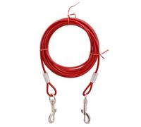 Steel Wire Double Dog Leash for Two Dogs 3M/5M/10M Tie Out Cable Outdoor Pet Lead Belt Blue Red White(10m-red 6mm thickness)