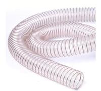 Steel Wire Hose Transparent and wear-Resistant Material Tube Industrial Vacuum Sweeping car wall Thickness 0.63mm Turbo Hose Pipe(1M_20MMX0.63MM)