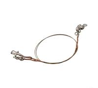 Steel Wire Leader Fishing Line 2pcs with Duo Lock Snap and Rolling Swivel (40cm 18kg)