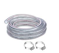 Steel Wire PVC Suction Hose Heavy-Duty Thick | Resistant Flexible Tubing for Bilge Pump(PVC-10,2M)