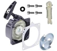 Steel Wire Recoil Starter Pull Rope, for 43CC 49CC 52CC Lawn Mower for Auger, Black Hand Puller Replacement Part