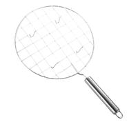 Steel Wire Roaster - Stainless Steel Papad Jali, Roti Grill with Wooden Handle, Round Chapati Roasting Net | Multipurpose Cooking Rack, Heat-Resistant Wire Mesh for Indian Flatbreads, Papad, and More