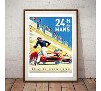 Steel Wolf Art Deco Travel Poster 24 Hours of Le Mans 1959 - A3 Size