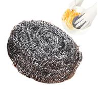 Steel Wool, Dish Scrubber, 3.5x1.5 Inches Metal Sponge with Soft Build, Non-Scratch Home Cleaner, Reusable Scrubber with Spiral Style, Kitchen Supplies for Oven and Grill