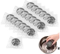 Steel Wool Scrubbers, Cleaning Sponges Metal Wire Scourer Sponge, Stainless Steel Heavy Duty Scouring Pad Tough Cleaning for Kitchen Cleaner Dishes, Pots Oven And Cooker (24PCS)