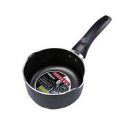STEELEX Non-Stick Milk Pan 16cm with Dual Double Pouring Lips Non-Stick Aluminium Small Milk Pan Deep Milk Pot Water Boiling Saucepan, Grey (AL8016)