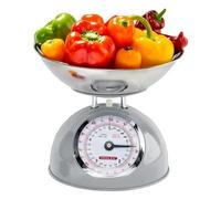 STEELEX Traditional Grey Kitchen Scales 5kg Capacity - Large Bowl with Pouring Lip