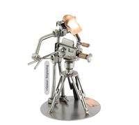 Steelman24 I Nuts and bolts sculpture Cameraman With Tripod With Personal Engraving I Handmade ornaments I I Metal figurine