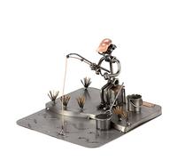 Steelman24 I Nuts and bolts sculpture Fisherman At The Lake I Handmade ornaments I Made in Germany I I Metal figurine