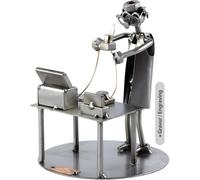 Steelman24 I Nuts and bolts sculpture Physicist With Personal Engraving I Handmade ornaments I I Metal figurine