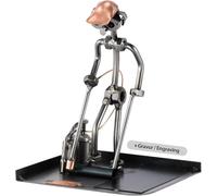 Steelman24 I Nuts and bolts sculpture Roofer Flat Roof With Personal Engraving I Handmade ornaments I I Metal figurine