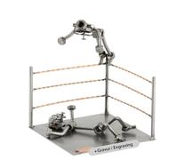 Steelman24 I Nuts and bolts sculpture Wrestling With Personal Engraving I Handmade ornaments I I Metal figurine