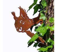 Steelmonks Cortensteel Squirrel, Garden Decoration for Outdoor Use, Tree Stake for Your Garden from authentic Corten Steel