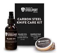 STEELPORT Carbon Steel Knife Care Kit | Camellia Blade Oil & Handle Wax | Protect and Maintain the Luster of Carbon Steel Blades and Wood Handles | Food Safe for Home, Professional Kitchen Knives