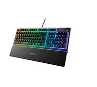SteelSeries Apex 3 - Gaming Keyboard - Silent Gaming Keyboard - 10-Zone RGB Illumination - IP32 Water & Dust Resistant - Premium Magnetic Wrist Rest