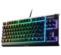 SteelSeries Apex 3 TKL - Gaming Keyboard - Tenkeyless Compact Form Factor - Silent Gaming Keyboard - 8-Zone RGB Illumination - IP32 Water & Dust Resistant - English QWERTY Layout , Black