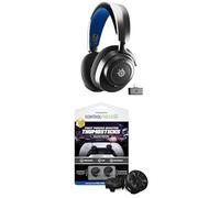 SteelSeries Arctis Nova 7P Wireless PS5 Gaming Headset - Neodymium Magnetic Drivers - 38H Battery + KontrolFreek FPS Freek Galaxy Black for PlayStation (PS4/PS5 Controller) Performance Thumbsticks
